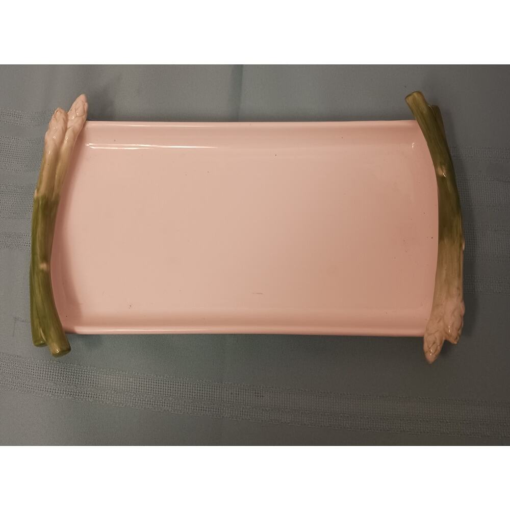 Asparagus Serving Plate Martha Stewart for Macy's 11 X 6 in. asparagus handles